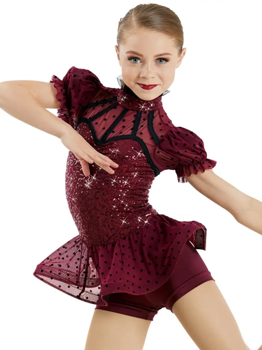 Weissman Costume Leotard Biketard Burgundy Hung Up 10877